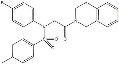 N-[2-(3,4-dihydroisoquinolin-2(1H)-yl)-2-oxoethyl]-N-(4-fluorophenyl)-4-methylbenzenesulfonamide Struktur