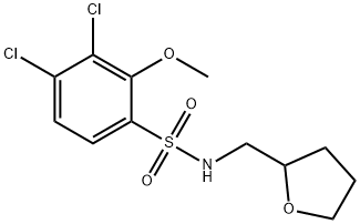 3,4-dichloro-2-methoxy-N-(tetrahydro-2-furanylmethyl)benzenesulfonamide Struktur