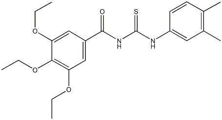 N-(3,4-dimethylphenyl)-N'-(3,4,5-triethoxybenzoyl)thiourea 化学構造式