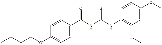 N-(4-butoxybenzoyl)-N'-(2,4-dimethoxyphenyl)thiourea 结构式