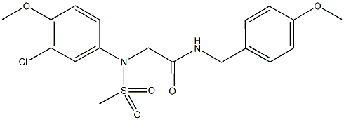 2-[3-chloro-4-methoxy(methylsulfonyl)anilino]-N-(4-methoxybenzyl)acetamide 化学構造式
