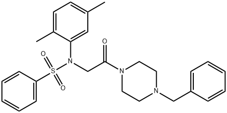 N-[2-(4-benzyl-1-piperazinyl)-2-oxoethyl]-N-(2,5-dimethylphenyl)benzenesulfonamide,428496-88-2,结构式