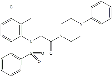 N-(3-chloro-2-methylphenyl)-N-[2-oxo-2-(4-phenylpiperazin-1-yl)ethyl]benzenesulfonamide Structure