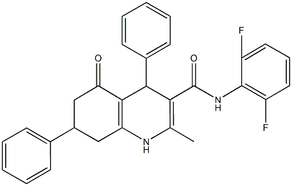 N-(2,6-difluorophenyl)-2-methyl-5-oxo-4,7-diphenyl-1,4,5,6,7,8-hexahydro-3-quinolinecarboxamide Structure