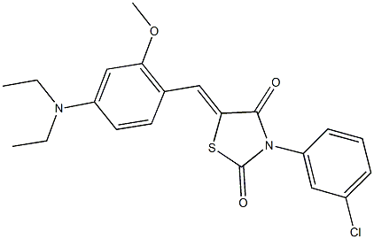 3-(3-chlorophenyl)-5-[4-(diethylamino)-2-methoxybenzylidene]-1,3-thiazolidine-2,4-dione 结构式