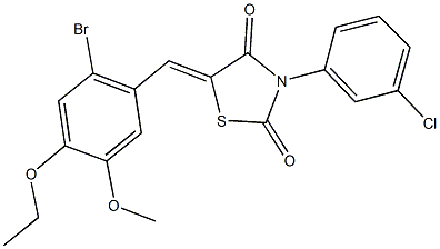 5-(2-bromo-4-ethoxy-5-methoxybenzylidene)-3-(3-chlorophenyl)-1,3-thiazolidine-2,4-dione,428504-62-5,结构式