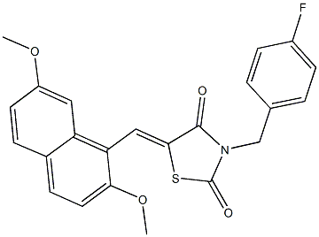 5-[(2,7-dimethoxy-1-naphthyl)methylene]-3-(4-fluorobenzyl)-1,3-thiazolidine-2,4-dione Structure