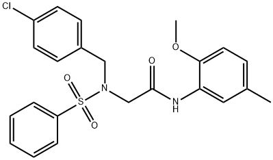 2-[[(4-chlorophenyl)methyl](phenylsulfonyl)amino]-N-[5-methyl-2-(methyloxy)phenyl]acetamide,428824-06-0,结构式
