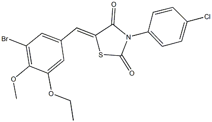 5-(3-bromo-5-ethoxy-4-methoxybenzylidene)-3-(4-chlorophenyl)-1,3-thiazolidine-2,4-dione,428824-57-1,结构式