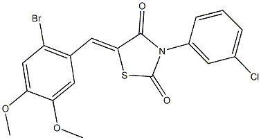 5-(2-bromo-4,5-dimethoxybenzylidene)-3-(3-chlorophenyl)-1,3-thiazolidine-2,4-dione 结构式