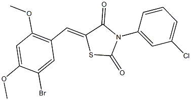 428828-11-9 5-(5-bromo-2,4-dimethoxybenzylidene)-3-(3-chlorophenyl)-1,3-thiazolidine-2,4-dione