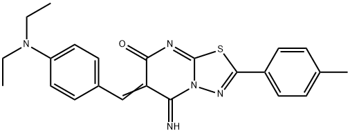 6-[4-(diethylamino)benzylidene]-5-imino-2-(4-methylphenyl)-5,6-dihydro-7H-[1,3,4]thiadiazolo[3,2-a]pyrimidin-7-one,428828-25-5,结构式