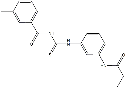 N-[3-({[(3-methylbenzoyl)amino]carbothioyl}amino)phenyl]propanamide Struktur