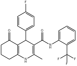 4-(4-fluorophenyl)-2-methyl-5-oxo-N-[2-(trifluoromethyl)phenyl]-1,4,5,6,7,8-hexahydro-3-quinolinecarboxamide Structure