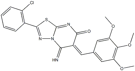 2-(2-chlorophenyl)-5-imino-6-(3,4,5-trimethoxybenzylidene)-5,6-dihydro-7H-[1,3,4]thiadiazolo[3,2-a]pyrimidin-7-one Structure