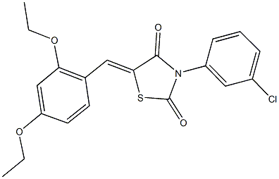 3-(3-chlorophenyl)-5-(2,4-diethoxybenzylidene)-1,3-thiazolidine-2,4-dione 化学構造式