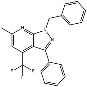 1-benzyl-6-methyl-3-phenyl-4-(trifluoromethyl)-1H-pyrazolo[3,4-b]pyridine Structure