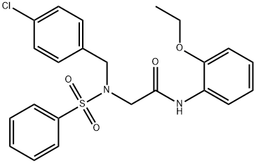 2-[[(4-chlorophenyl)methyl](phenylsulfonyl)amino]-N-[2-(ethyloxy)phenyl]acetamide 结构式