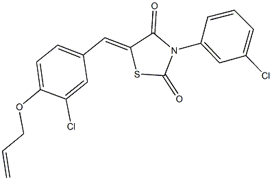 5-[4-(allyloxy)-3-chlorobenzylidene]-3-(3-chlorophenyl)-1,3-thiazolidine-2,4-dione,428831-50-9,结构式