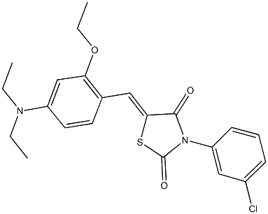 3-(3-chlorophenyl)-5-[4-(diethylamino)-2-ethoxybenzylidene]-1,3-thiazolidine-2,4-dione,428831-80-5,结构式