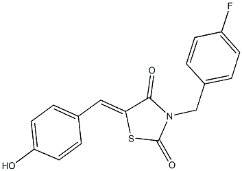 3-(4-fluorobenzyl)-5-(4-hydroxybenzylidene)-1,3-thiazolidine-2,4-dione,428832-49-9,结构式