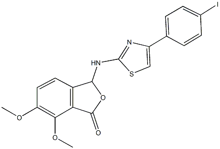 3-{[4-(4-iodophenyl)-1,3-thiazol-2-yl]amino}-6,7-dimethoxy-2-benzofuran-1(3H)-one Struktur