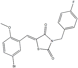 5-(5-bromo-2-methoxybenzylidene)-3-(4-fluorobenzyl)-1,3-thiazolidine-2,4-dione Structure