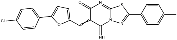 6-{[5-(4-chlorophenyl)-2-furyl]methylene}-5-imino-2-(4-methylphenyl)-5,6-dihydro-7H-[1,3,4]thiadiazolo[3,2-a]pyrimidin-7-one Structure