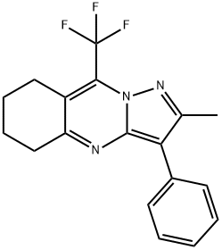 2-methyl-3-phenyl-9-(trifluoromethyl)-5,6,7,8-tetrahydropyrazolo[5,1-b]quinazoline 结构式