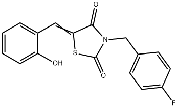 3-(4-fluorobenzyl)-5-(2-hydroxybenzylidene)-1,3-thiazolidine-2,4-dione Structure