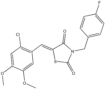 5-(2-chloro-4,5-dimethoxybenzylidene)-3-(4-fluorobenzyl)-1,3-thiazolidine-2,4-dione,428835-72-7,结构式