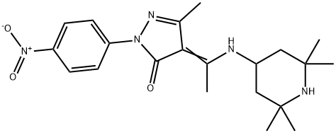 2-{4-nitrophenyl}-5-methyl-4-{1-[(2,2,6,6-tetramethyl-4-piperidinyl)amino]ethylidene}-2,4-dihydro-3H-pyrazol-3-one Structure