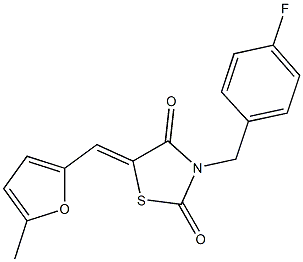3-(4-fluorobenzyl)-5-[(5-methyl-2-furyl)methylene]-1,3-thiazolidine-2,4-dione Structure