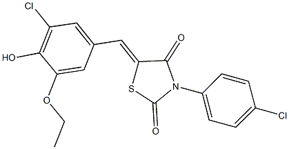 5-(3-chloro-5-ethoxy-4-hydroxybenzylidene)-3-(4-chlorophenyl)-1,3-thiazolidine-2,4-dione Structure