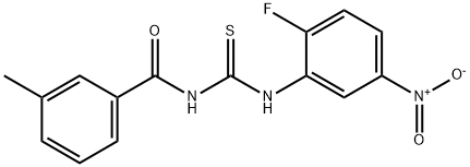 N-{2-fluoro-5-nitrophenyl}-N'-(3-methylbenzoyl)thiourea Struktur