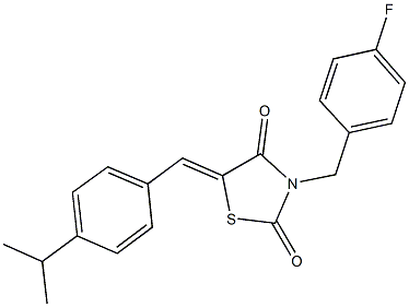 3-(4-fluorobenzyl)-5-(4-isopropylbenzylidene)-1,3-thiazolidine-2,4-dione 结构式