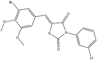 5-(3-bromo-4,5-dimethoxybenzylidene)-3-(3-chlorophenyl)-1,3-thiazolidine-2,4-dione Struktur