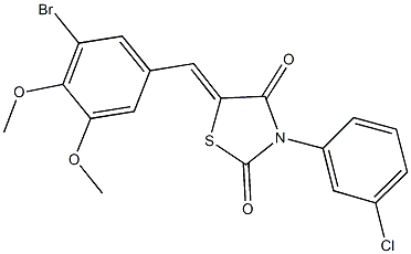 5-(3-bromo-4,5-dimethoxybenzylidene)-3-(3-chlorophenyl)-1,3-thiazolidine-2,4-dione Structure