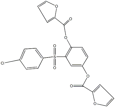 2-[(4-chlorophenyl)sulfonyl]-4-(2-furoyloxy)phenyl 2-furoate 结构式
