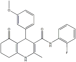 N-(2-fluorophenyl)-4-(3-methoxyphenyl)-2-methyl-5-oxo-1,4,5,6,7,8-hexahydro-3-quinolinecarboxamide Structure