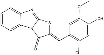 2-(2-chloro-4-hydroxy-5-methoxybenzylidene)[1,3]thiazolo[3,2-a]benzimidazol-3(2H)-one 结构式