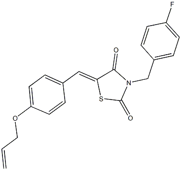 5-[4-(allyloxy)benzylidene]-3-(4-fluorobenzyl)-1,3-thiazolidine-2,4-dione 化学構造式