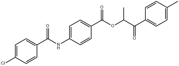 1-methyl-2-(4-methylphenyl)-2-oxoethyl 4-[(4-chlorobenzoyl)amino]benzoate Structure