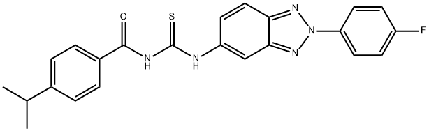 N-[2-(4-fluorophenyl)-2H-1,2,3-benzotriazol-5-yl]-N'-(4-isopropylbenzoyl)thiourea Structure