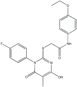 N-(4-ethoxyphenyl)-2-{[1-(4-fluorophenyl)-4-hydroxy-5-methyl-6-oxo-1,6-dihydropyrimidin-2-yl]thio}acetamide Structure