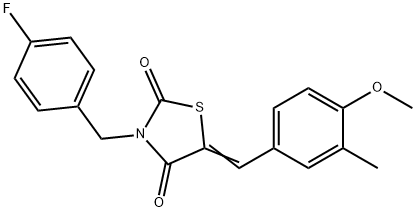 3-(4-fluorobenzyl)-5-(4-methoxy-3-methylbenzylidene)-1,3-thiazolidine-2,4-dione Structure