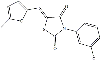 3-(3-chlorophenyl)-5-[(5-methyl-2-furyl)methylene]-1,3-thiazolidine-2,4-dione,428846-35-9,结构式