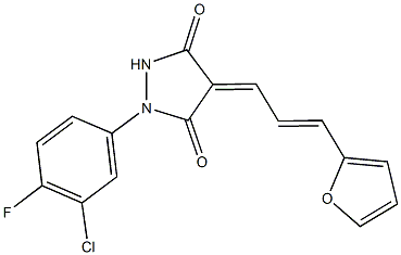 1-(3-chloro-4-fluorophenyl)-4-[3-(2-furyl)-2-propenylidene]-3,5-pyrazolidinedione|