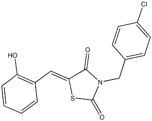 3-(4-chlorobenzyl)-5-(2-hydroxybenzylidene)-1,3-thiazolidine-2,4-dione 结构式