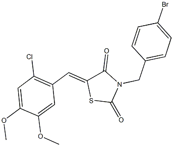 3-(4-bromobenzyl)-5-(2-chloro-4,5-dimethoxybenzylidene)-1,3-thiazolidine-2,4-dione,428849-36-9,结构式